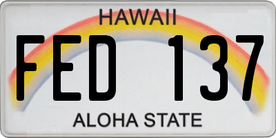 HI license plate FED137