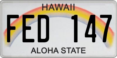 HI license plate FED147
