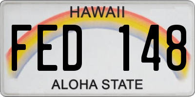 HI license plate FED148