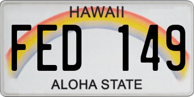 HI license plate FED149