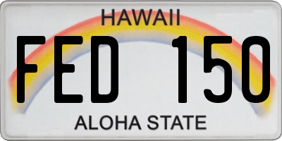 HI license plate FED150