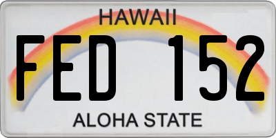 HI license plate FED152