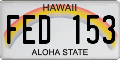 HI license plate FED153