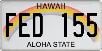 HI license plate FED155