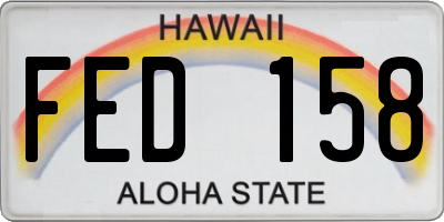 HI license plate FED158