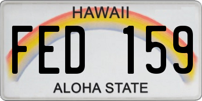 HI license plate FED159