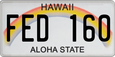 HI license plate FED160