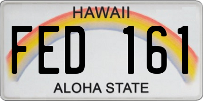 HI license plate FED161