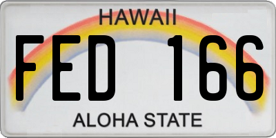HI license plate FED166