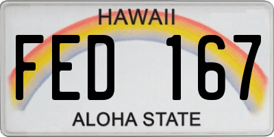 HI license plate FED167