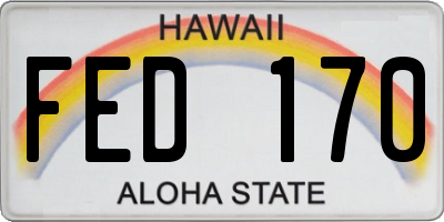 HI license plate FED170