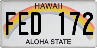 HI license plate FED172