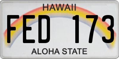 HI license plate FED173