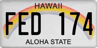 HI license plate FED174