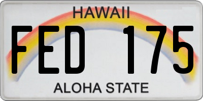 HI license plate FED175