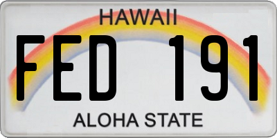 HI license plate FED191
