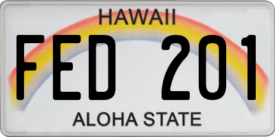 HI license plate FED201