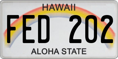 HI license plate FED202