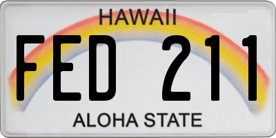 HI license plate FED211