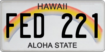 HI license plate FED221