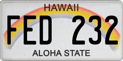 HI license plate FED232