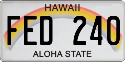 HI license plate FED240