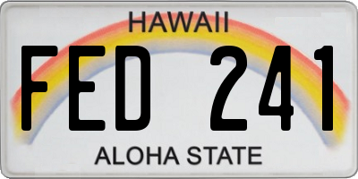 HI license plate FED241