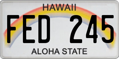 HI license plate FED245