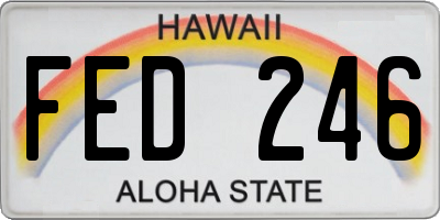 HI license plate FED246