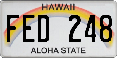 HI license plate FED248