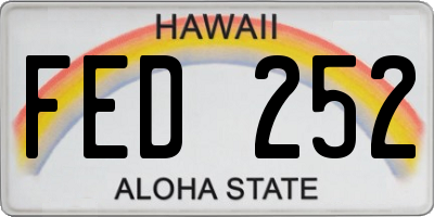 HI license plate FED252