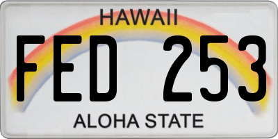HI license plate FED253
