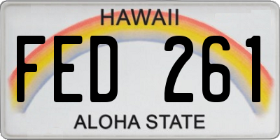 HI license plate FED261