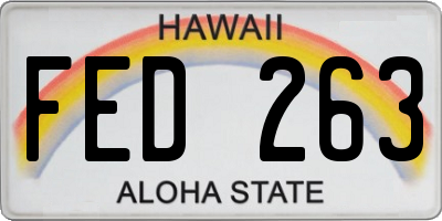 HI license plate FED263