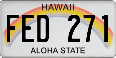 HI license plate FED271