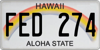 HI license plate FED274