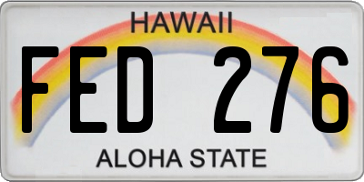 HI license plate FED276