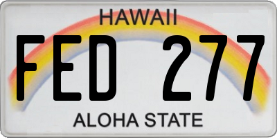HI license plate FED277