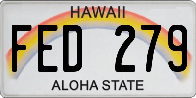 HI license plate FED279