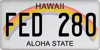 HI license plate FED280