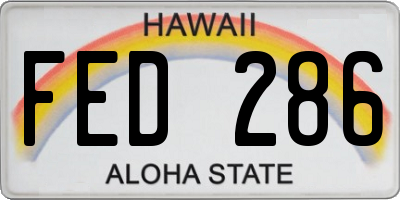 HI license plate FED286