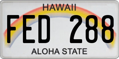 HI license plate FED288