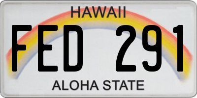 HI license plate FED291