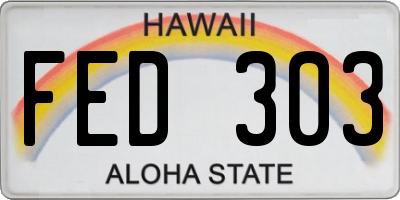 HI license plate FED303