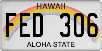 HI license plate FED306