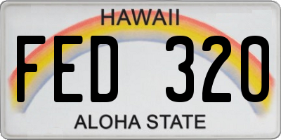 HI license plate FED320