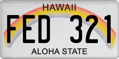 HI license plate FED321