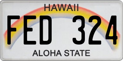 HI license plate FED324