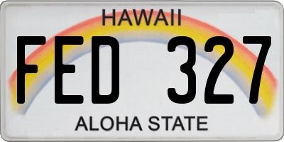 HI license plate FED327