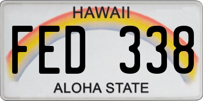 HI license plate FED338
